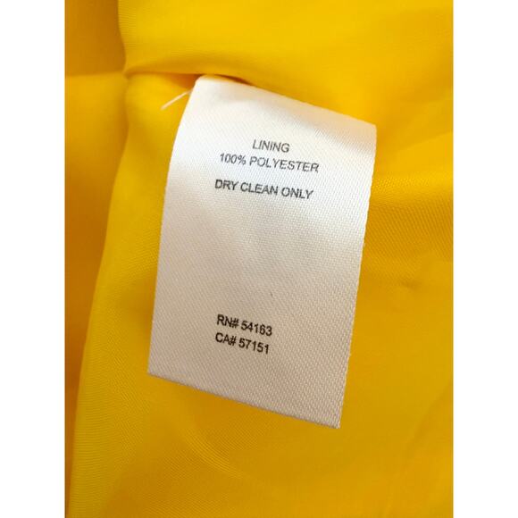 Jessica J Howard Sleeveless Linen Yellow White Shift Dress 12 Wide Lace Preppy - Picture 11 of 13